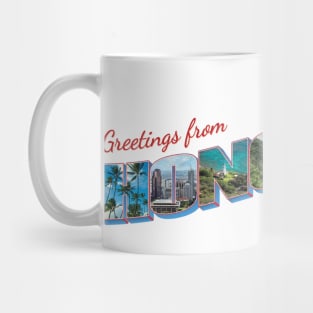 Greetings from Honolulu in Hawaii Vintage style retro souvenir Mug